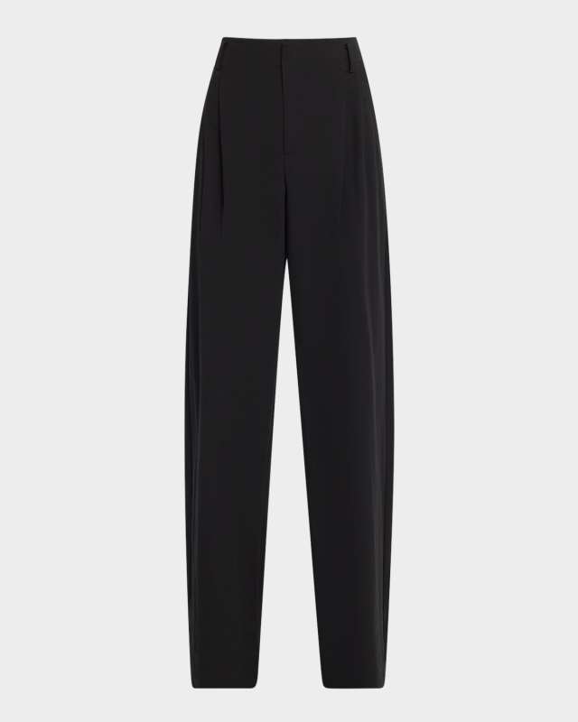 Pleated Wide-Leg Trousers